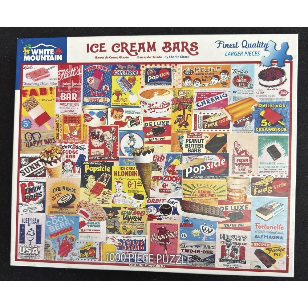 Ice Cream Bars White Mountain 1000 Piece Puzzle - Complete - 1343 - 2018